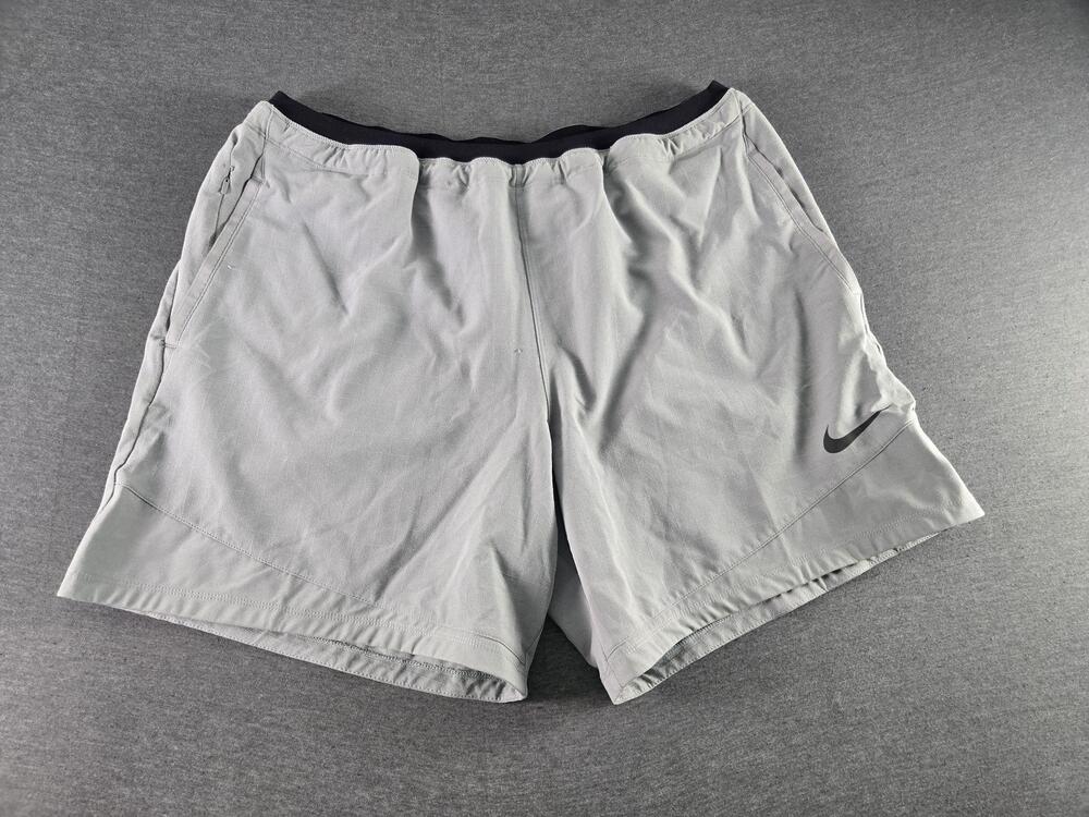 Nike Pro Dri-FIT Shorts Mens 2XL Gray Lined Athletic Running Gym Pockets